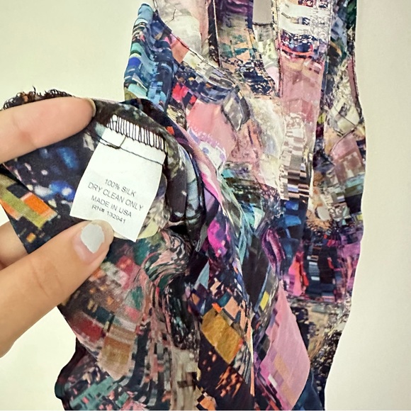 Amanda Uprichard Multicolor Halter Cutout Silk Tank - Picture 6 of 9